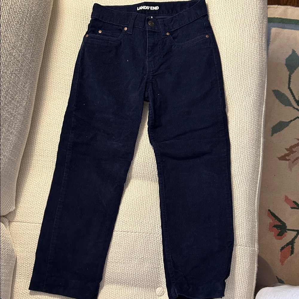 Lands' End Boys Dark Blue Corduroy Pants Size 8